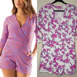 MAHI GOLD Riptide Pink Tropical Floral Beach Cruise Modest Swim Romper